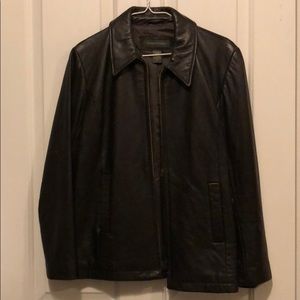 Dark brown leather jacket